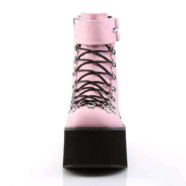 Demonia Kera-21 Baby Pink Vegan Leather Stiefel Herren D190-436 Gothic Plateaustiefel Pink Deutschland SALE